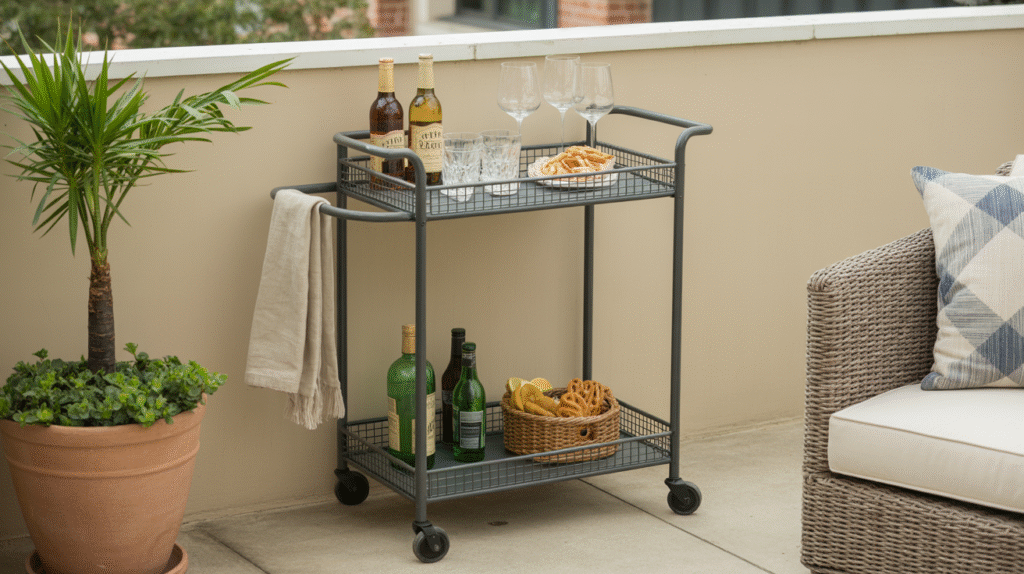 Compact and Functional Bar Cart
