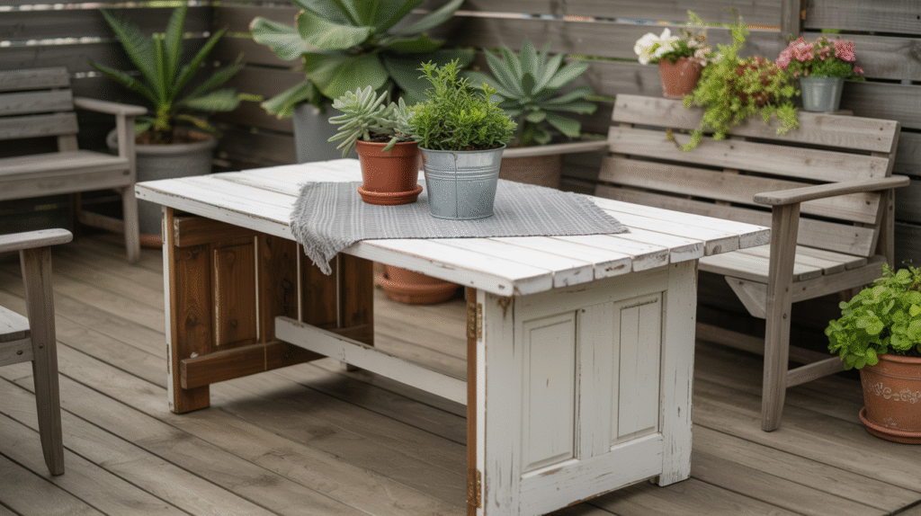 Outdoor Table from Recycled Doors
