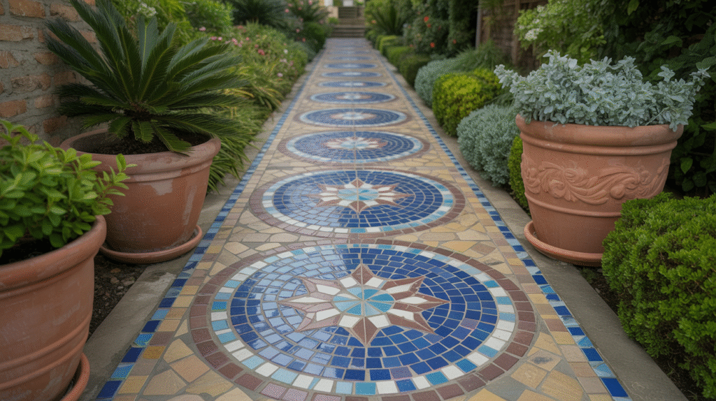  Mosaic and Tile Walkways for Artistic Flair