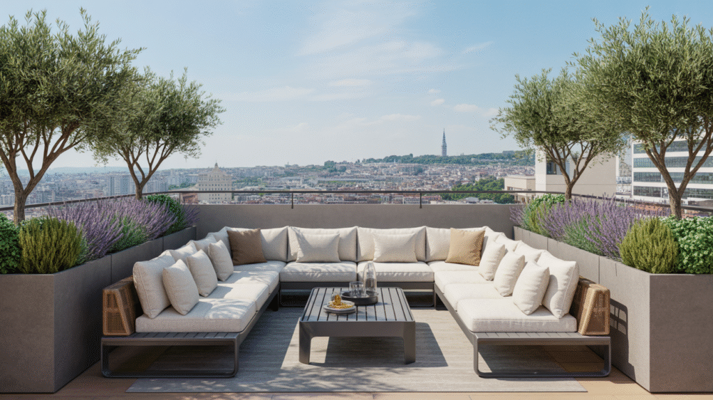 Sophisticated Seating with Urban Views