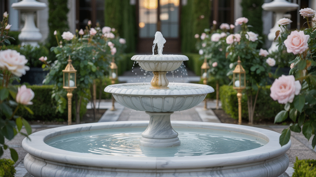 Cascading Marble Fountain Elegance