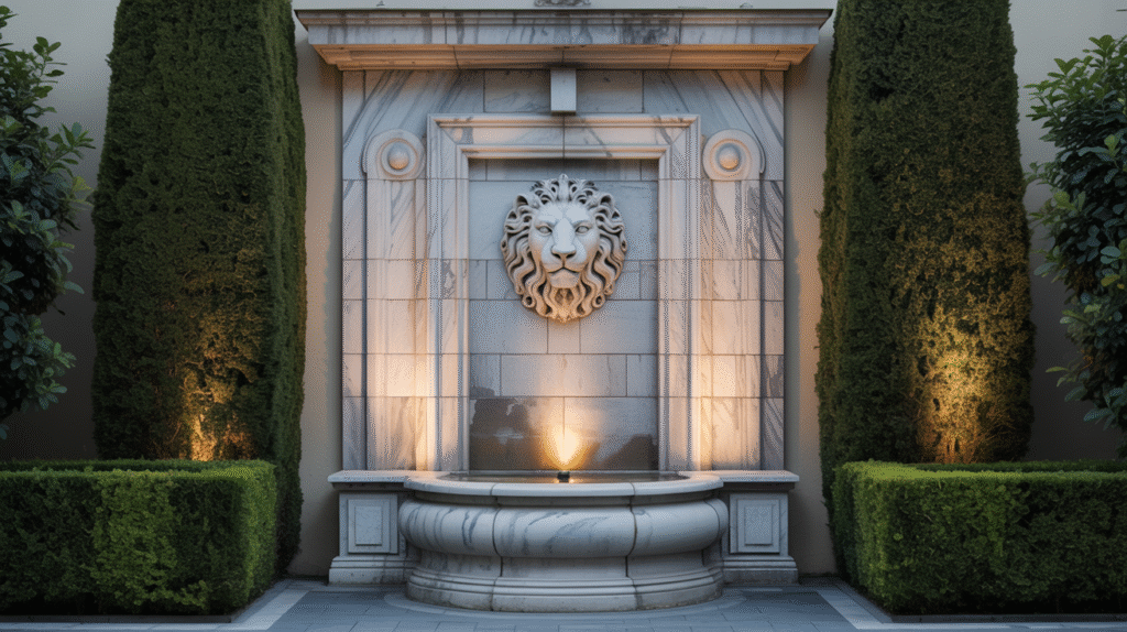 Sculpted Lion’s Head Fountain Majesty