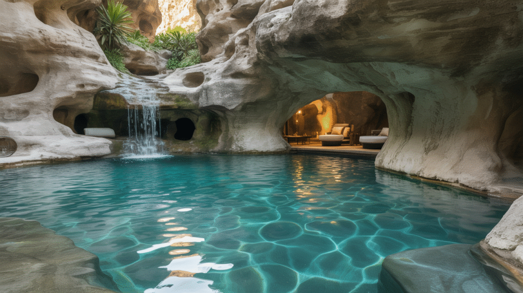 Underwater-Inspired Grotto Pool
