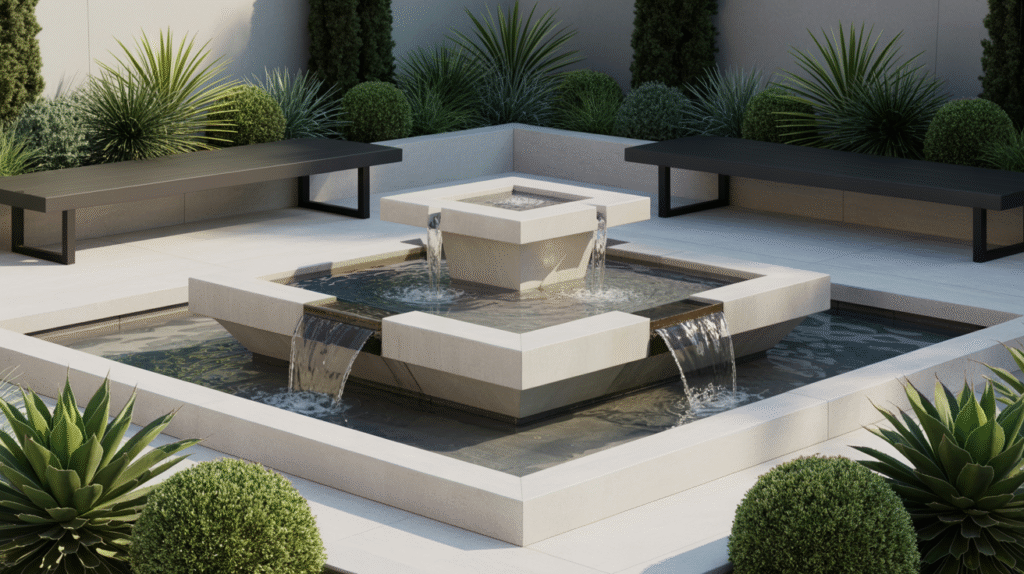 Contemporary Geometric Fountain