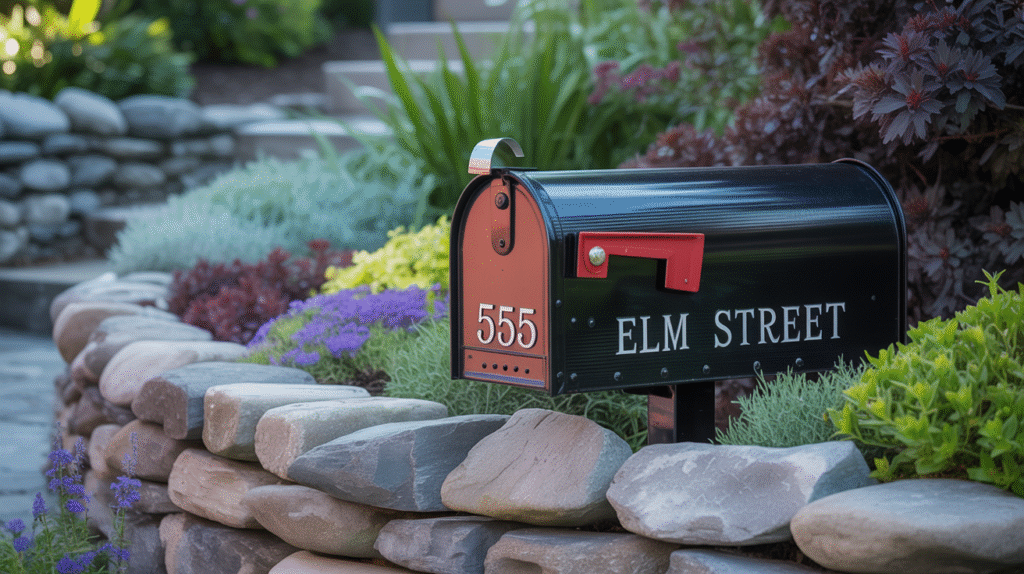 Mailbox Flower Bed with Decorative Rocks – Simple but Striking