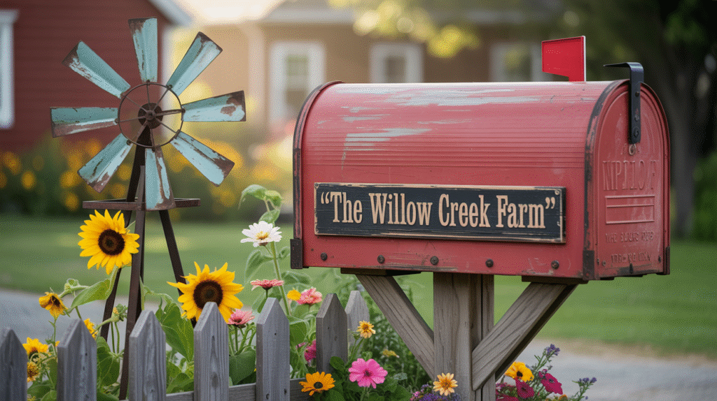 Mailbox Flower Bed with a Windmill – Touch of Countryside Flair
