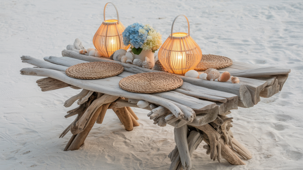 Driftwood-Inspired Dining Zones