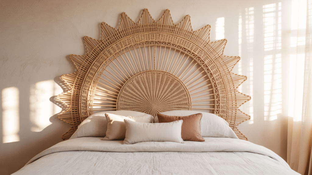 Jasmine Boho Sun Headboard – A Bold Sunburst Statement