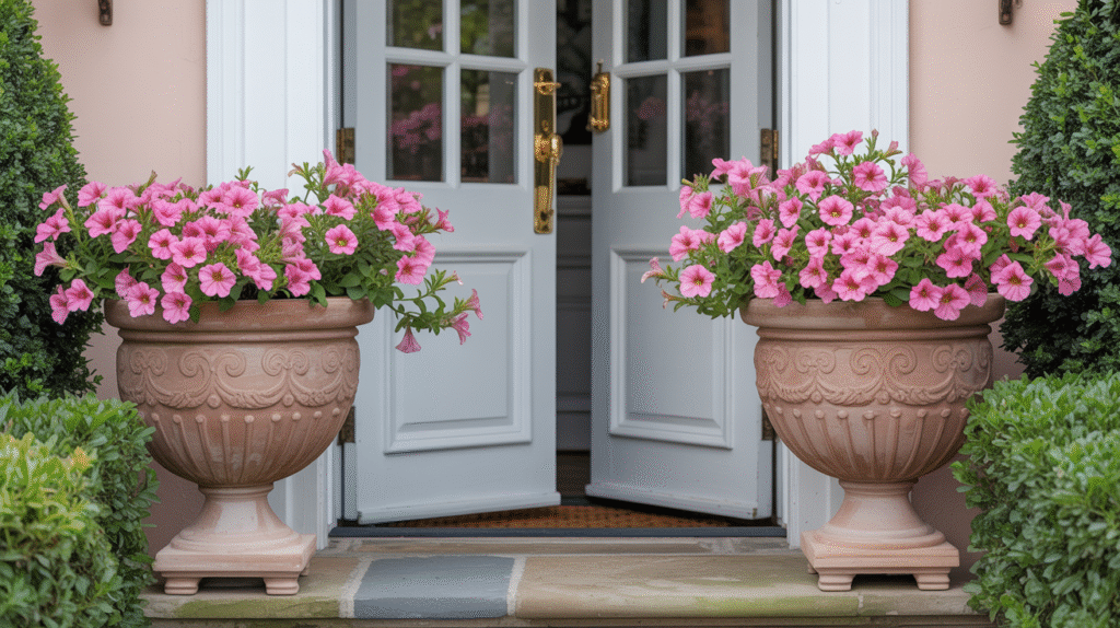 Coordinated Planter Pairs to Frame Your Front Door