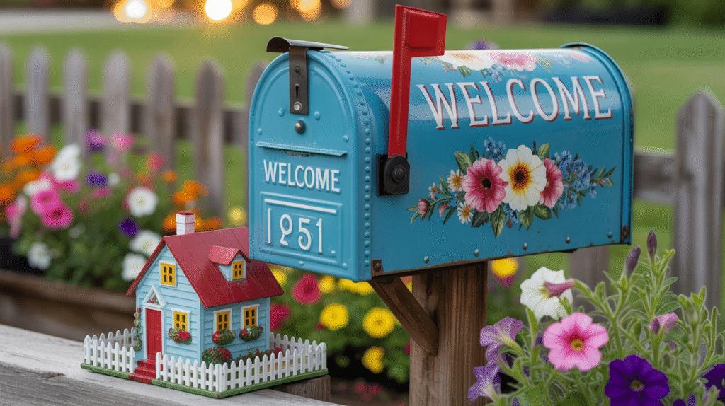 Mailbox Flower Bed with a Mini House – Whimsical Welcome