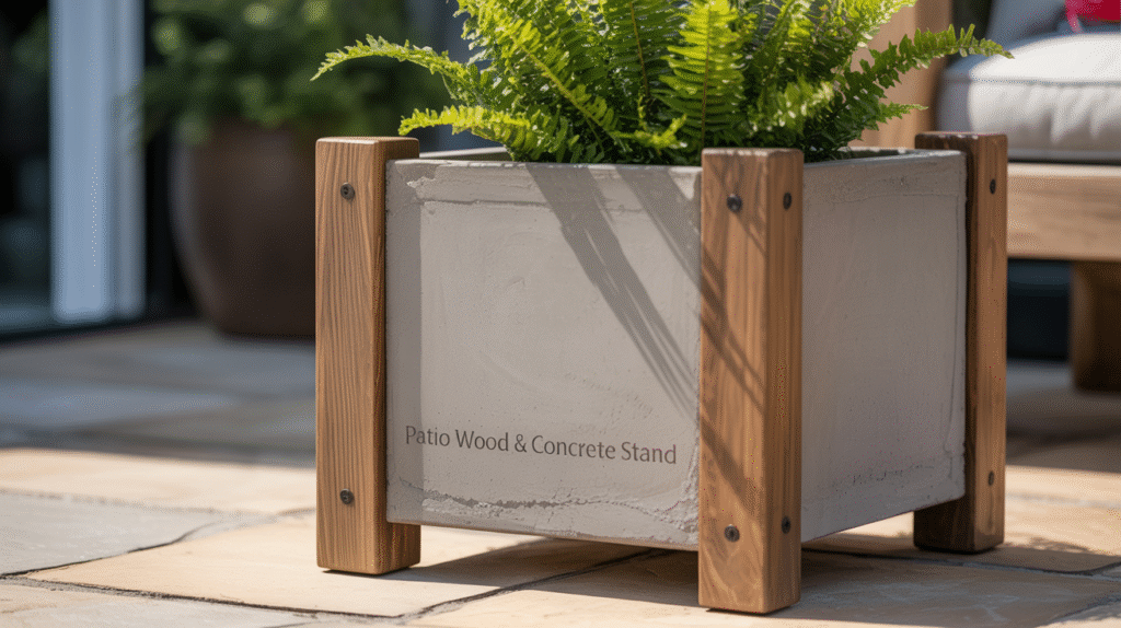 Patio Wood & Concrete Stand