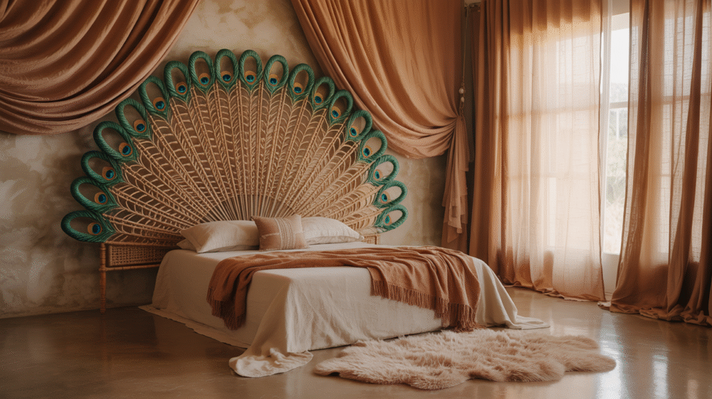 Variel Peacock Headboard – Oversized & Dramatic