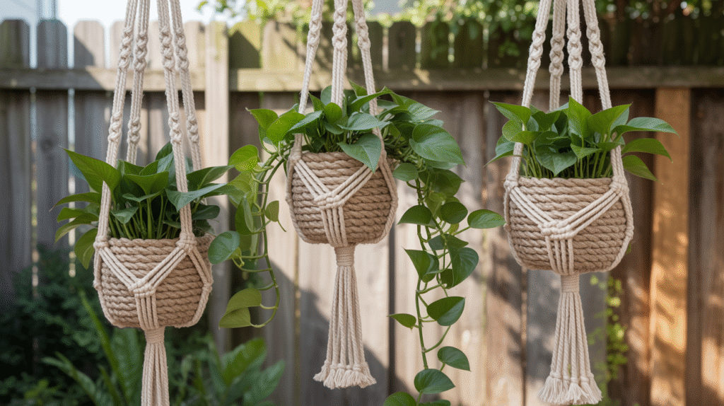 Hanging Macramé Planters to Add Vertical Interest