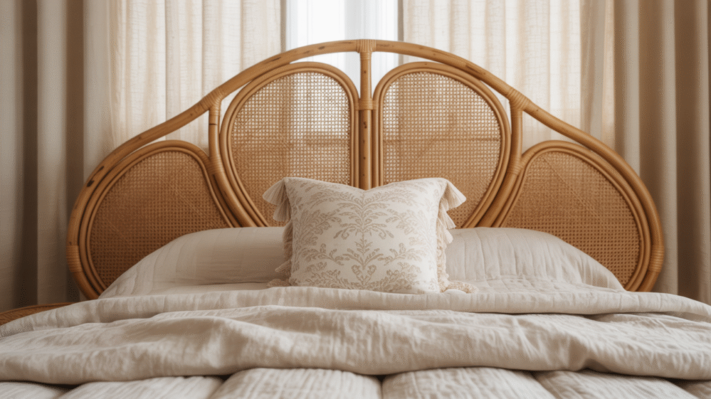 Adelita Curved Rattan Headboard – Relaxed Traditional Charm