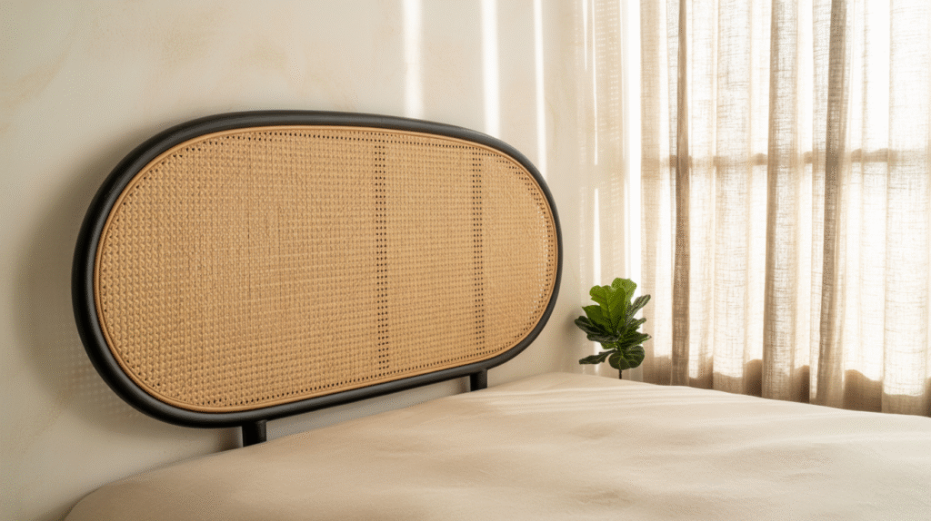 Reegan Oval Headboard – Tropical Elegance with a Twist