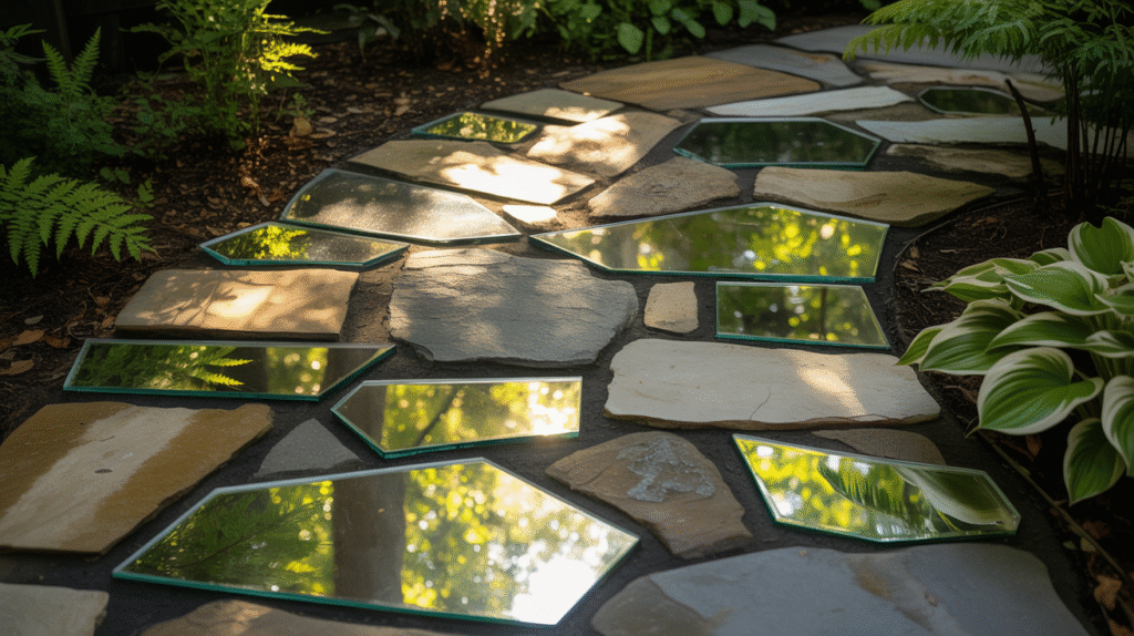 Mirror-Embedded Stone Paths