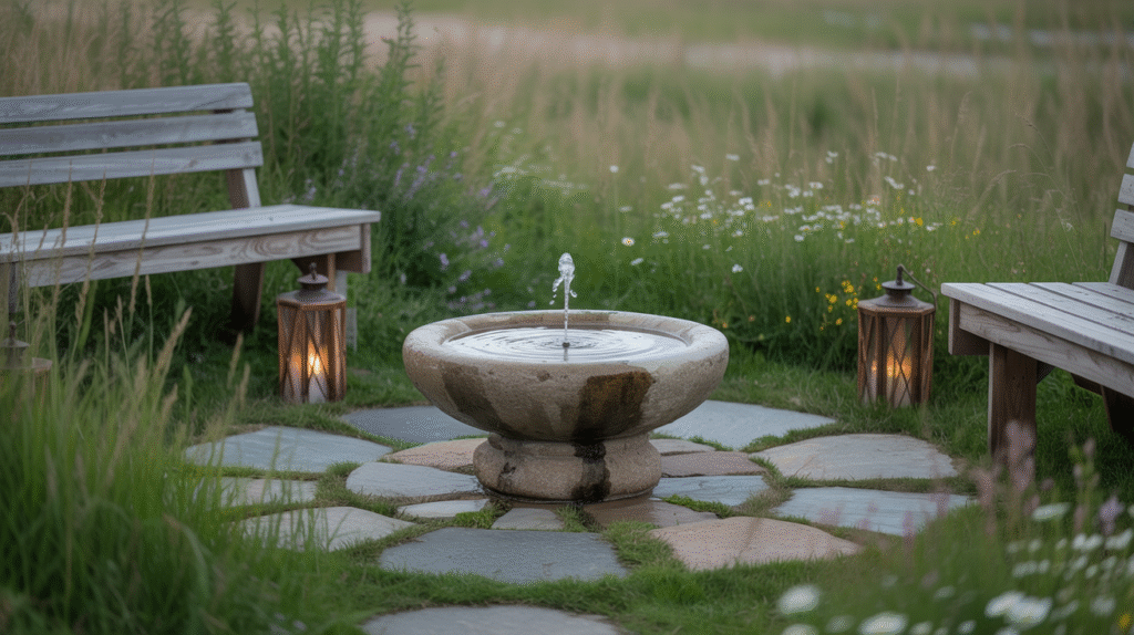Rustic Stone Basin Fountain