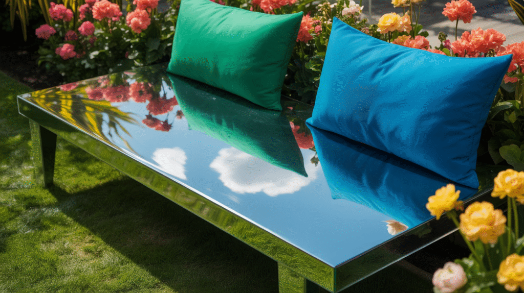 Mirrored Garden Benches