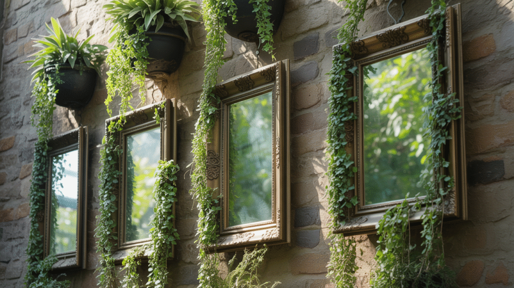 Mirror-Backed Plant Frames