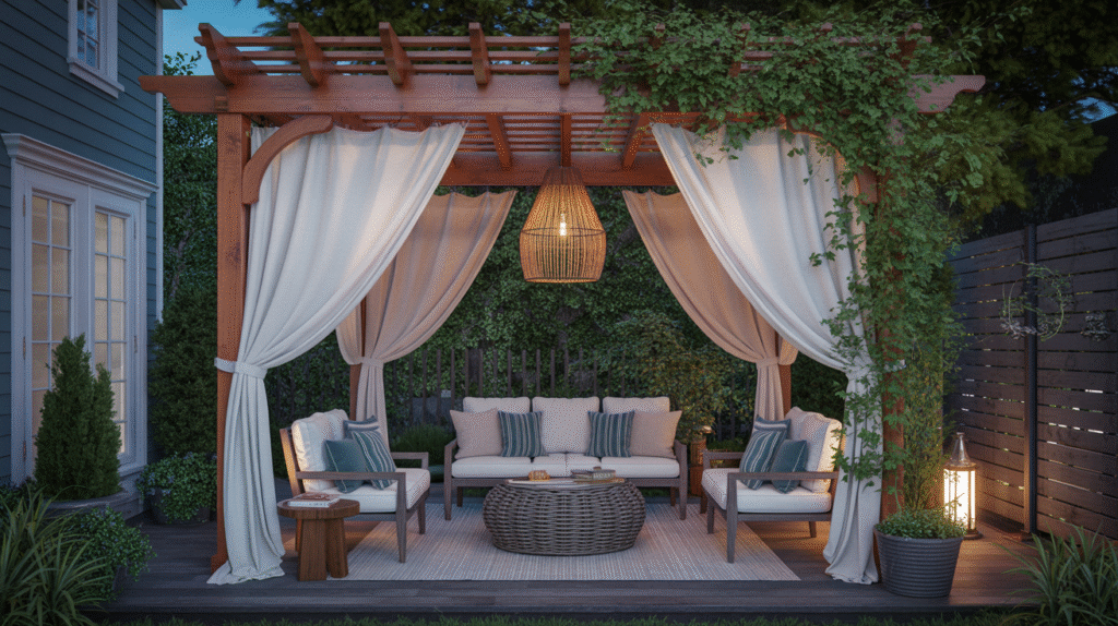 Tranquil Cedar Pergola Retreat