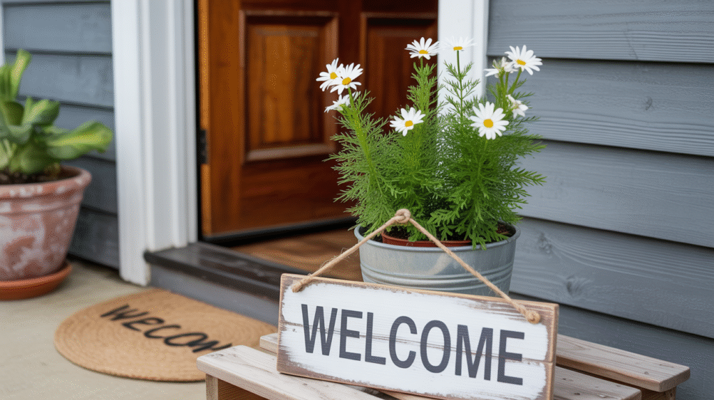 Citronella Plant with a Welcome Sign – Warm & Inviting Décor