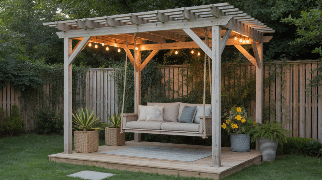 Cozy Pergola Swing Nook