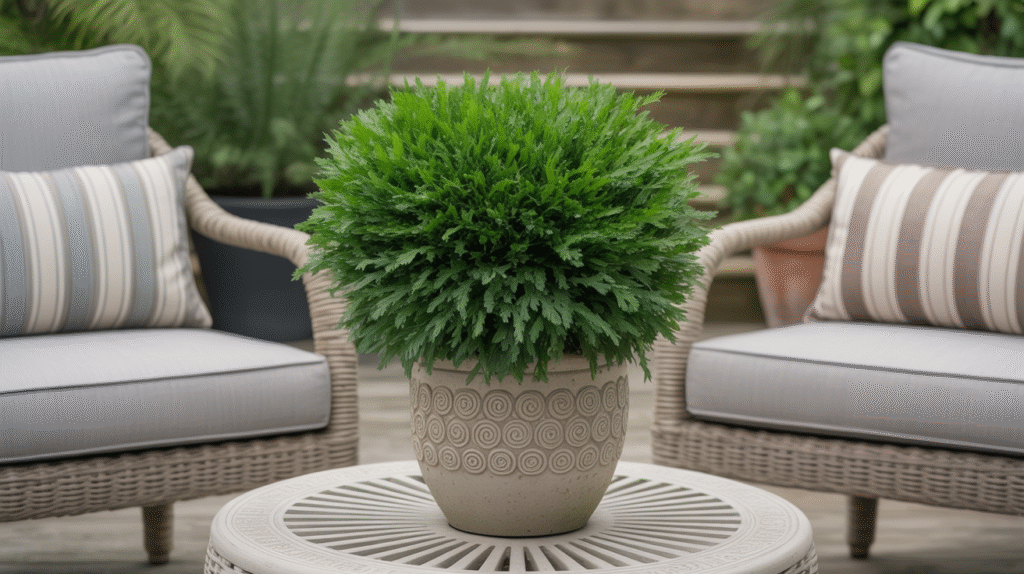 Large Citronella Pot on a Table – Elevated Greenery