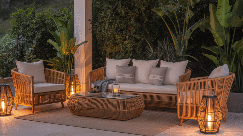 Bamboo-Woven Garden Furniture