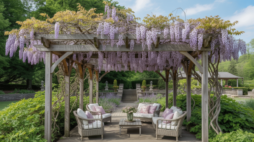 Romantic Wisteria-Covered Pergola