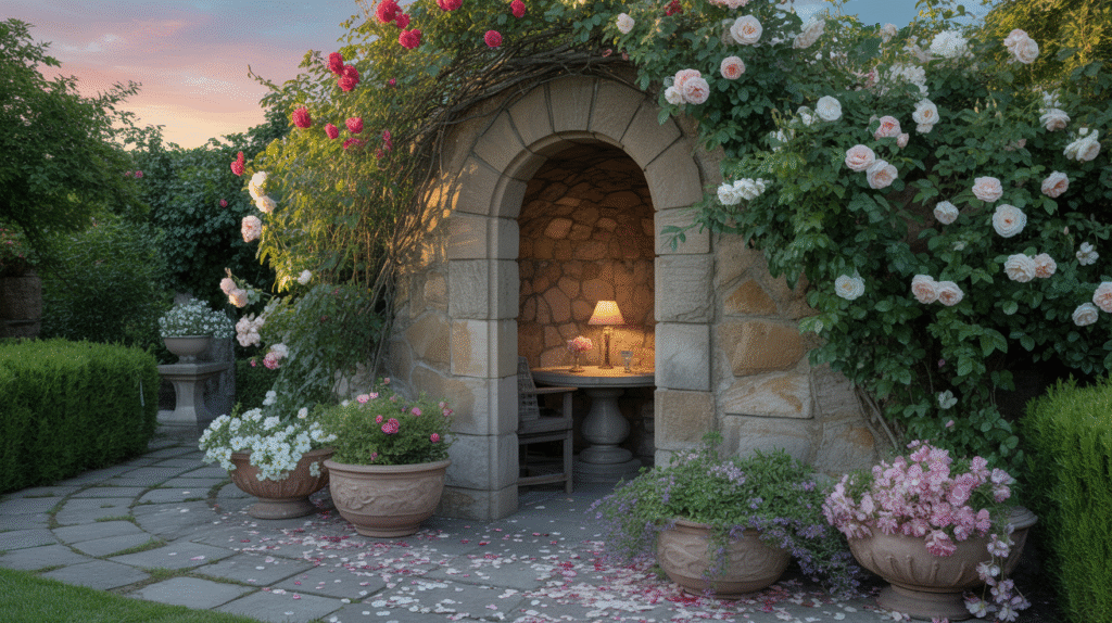 Romantic Flower-Covered Grotto