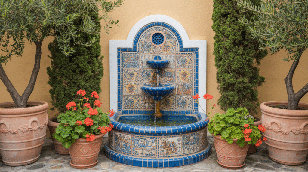Mediterranean Mosaic Fountain