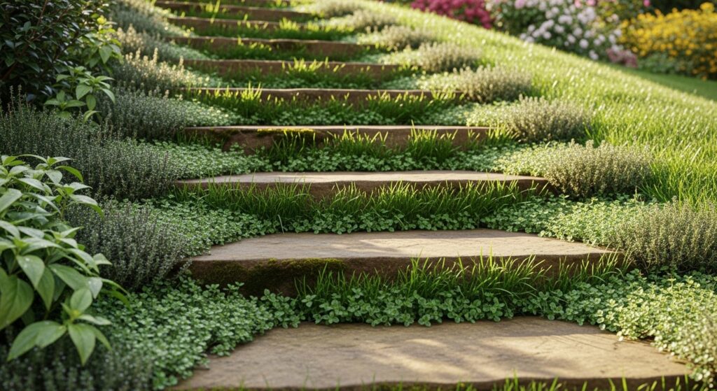 Grass-Topped Steps for a Green Aesthetic