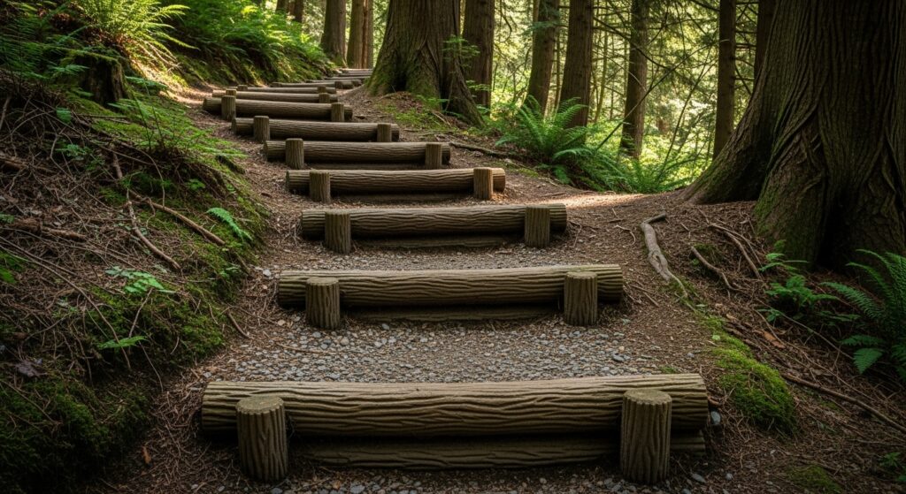 Rustic Log Steps for Woodland Charm